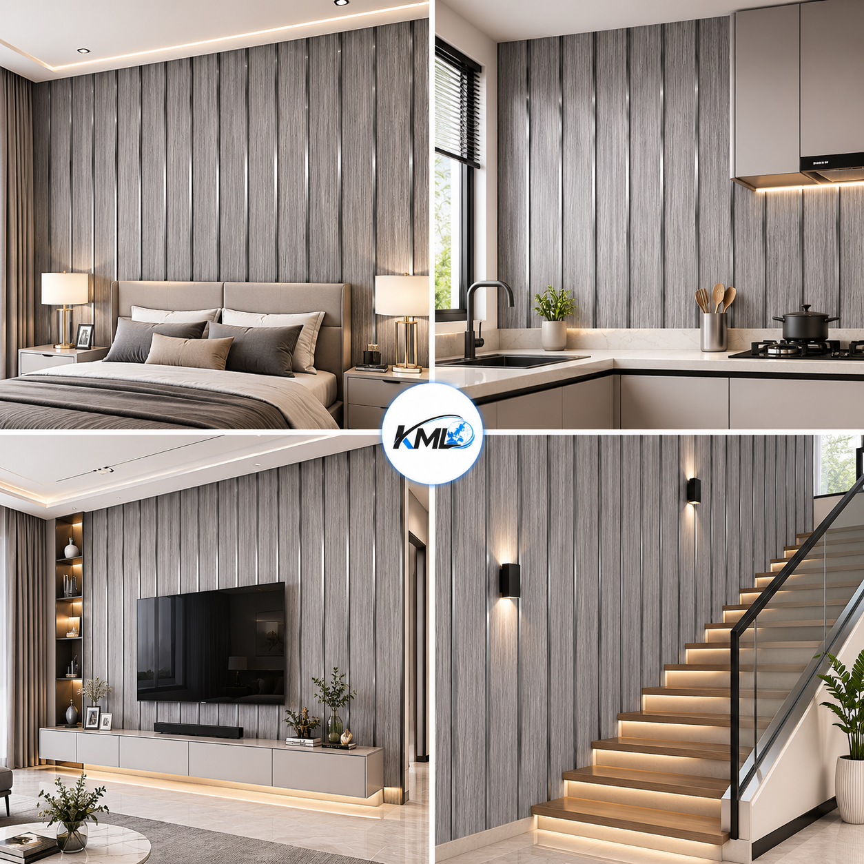 Wallpaper Dinding PVC Motif Kayu Garis Elegan WPP 2023-4 3,5m x 45cm | Premium Tahan Air | Self Adhesive - Gambar 2