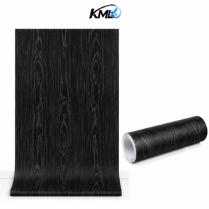 Wallpaper Dinding PVC Motif Serat Kayu Hitam WPP 6723 3,5m x 45cm Premium Anti Air