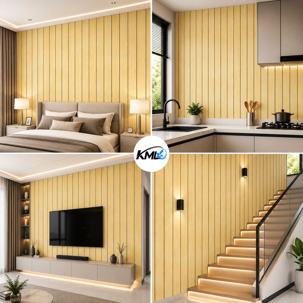 Wallpaper Dinding PVC Premium Motif Serat Kayu Cream WPP 5246-5 45cm x 3,5m Self Adhesive - Gambar 2