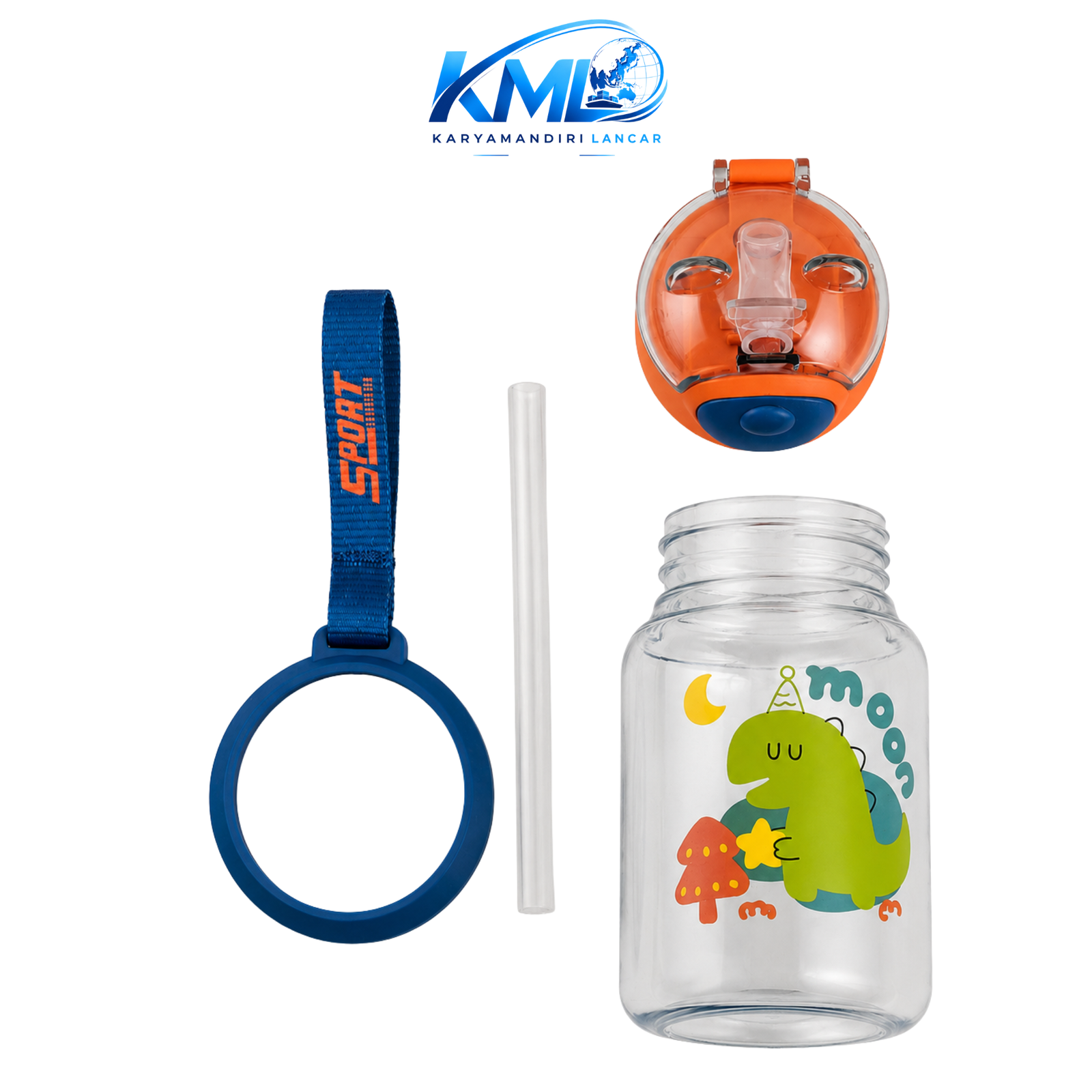 Kids Water Bottle Premium 570ML – Strap Portable & BPA Free - Gambar 2