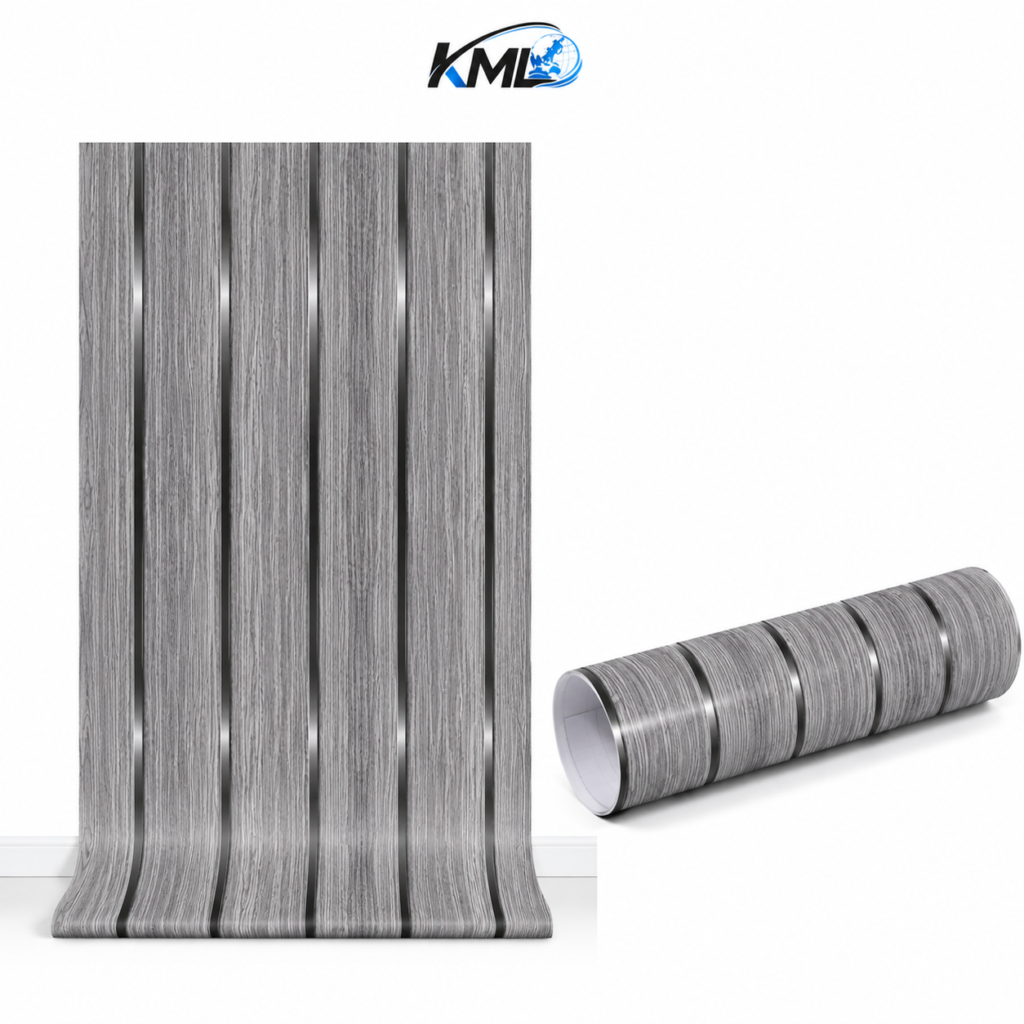 Wallpaper Dinding PVC Motif Kayu Garis Vertikal WPP 2023-2 – Premium Interior 3,5 m x 45 cm