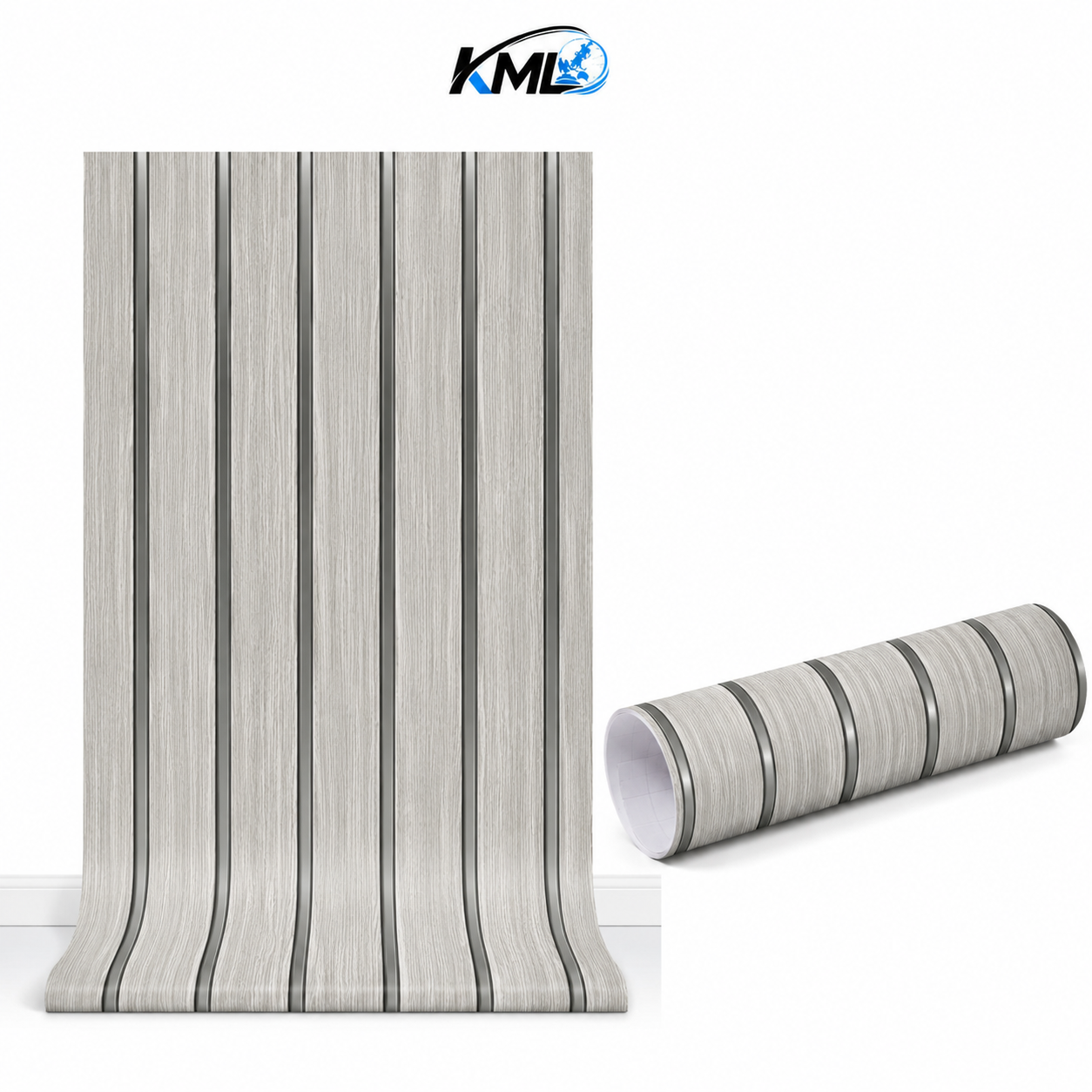 Wallpaper Dinding PVC Motif Kayu Garis Elegan WPP 2023-4 3,5m x 45cm | Premium Tahan Air | Self Adhesive