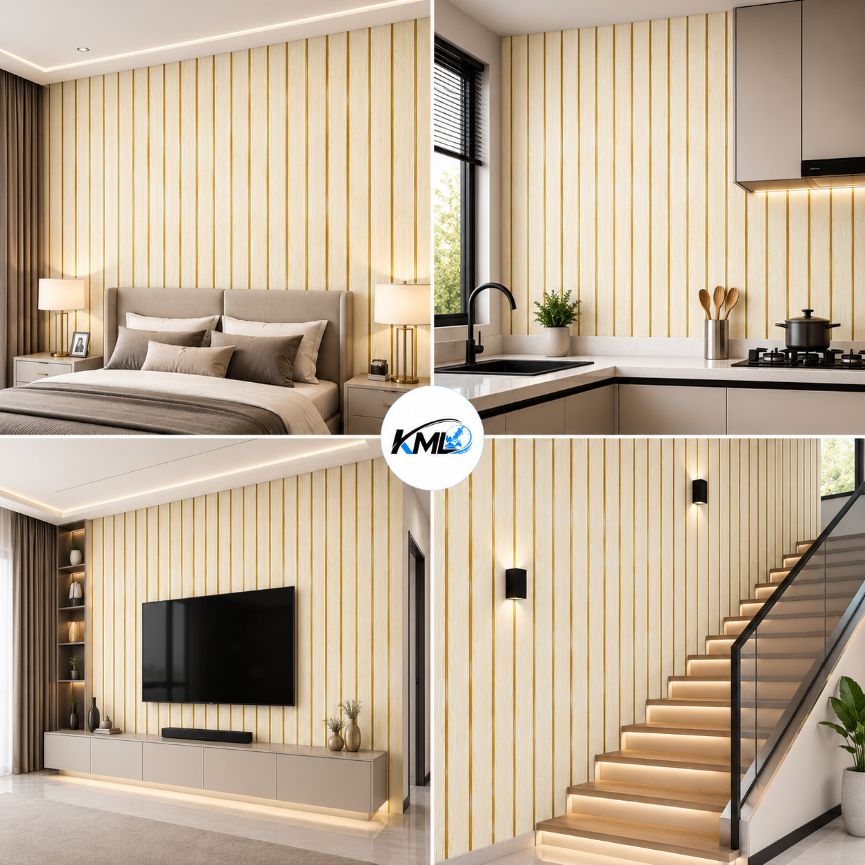 Wallpaper Dinding PVC Motif Garis Kayu Vertikal WPP 2023-7 Ukuran 45 cm x 3,5 m - Gambar 2