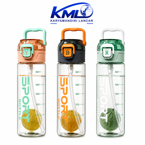 Botol Minum Sport YQ 2330 630ml dengan Sedotan & Secure Lock – Food Grade Leak Proof