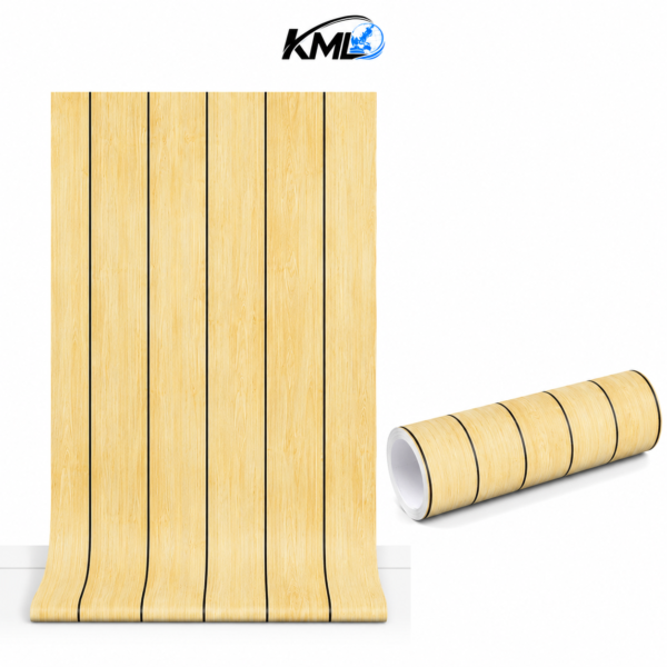 Wallpaper Dinding PVC Premium Motif Serat Kayu Cream WPP 5246-5 45cm x 3,5m Self Adhesive