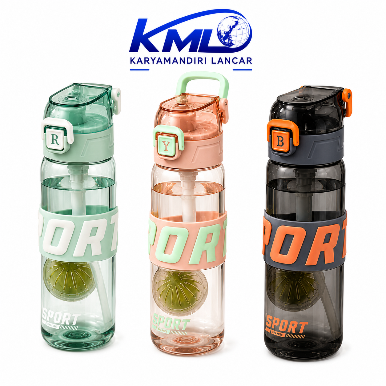 Botol Minum Sport YQ 2333 530ml dengan Sedotan & Secure Lock – Food Grade Leak Proof