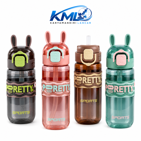 Botol Minum Anak Tritan 750 ml XBD 6189 – Sedotan, Lock System, Food Grade | KML Distributor