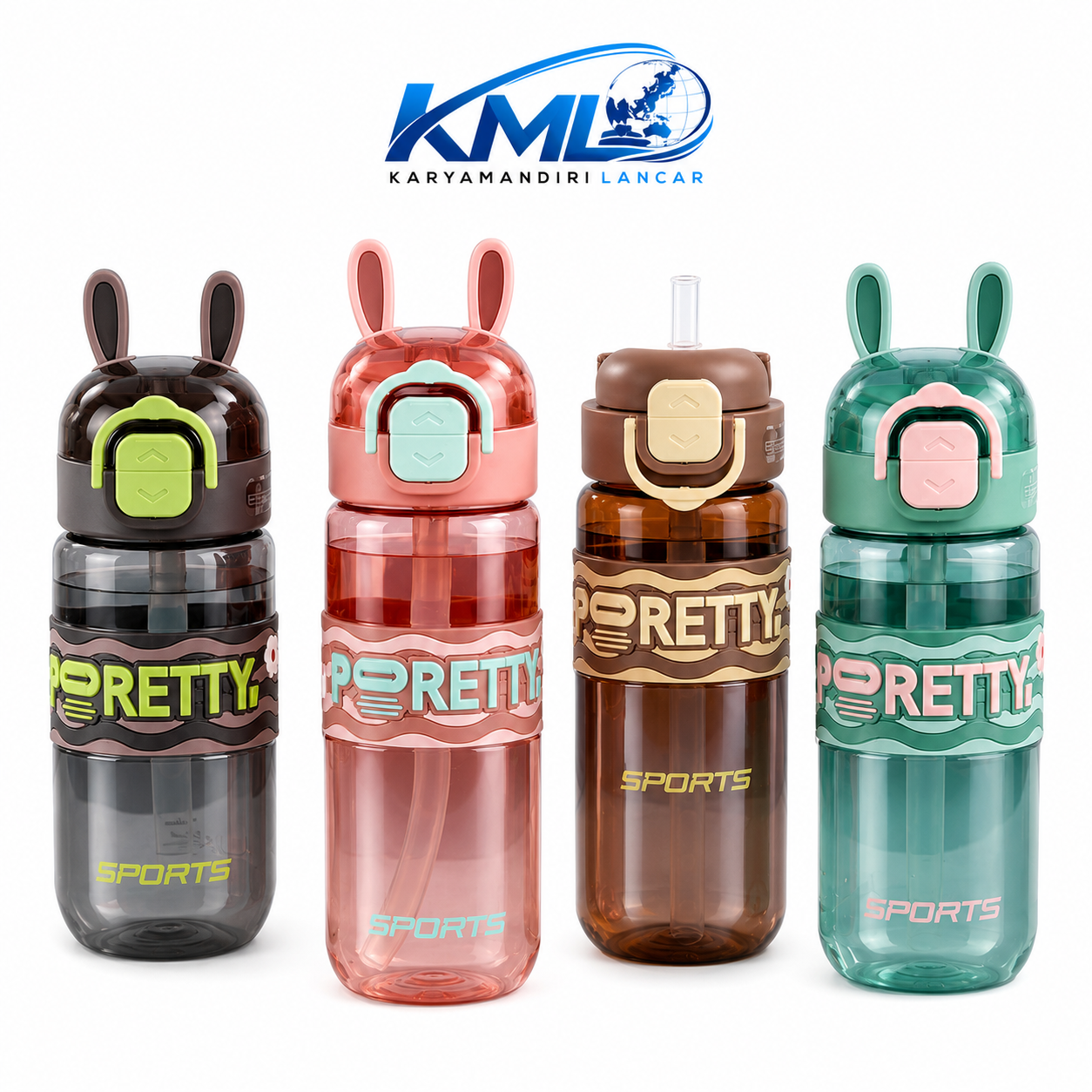 Botol Minum Anak Tritan 750 ml XBD 6189 – Sedotan, Lock System, Food Grade | KML Distributor