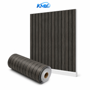Wallpaper Dinding PVC Motif Wood Slat Hitam WPP 2022-4 (3,5 m × 45 cm)