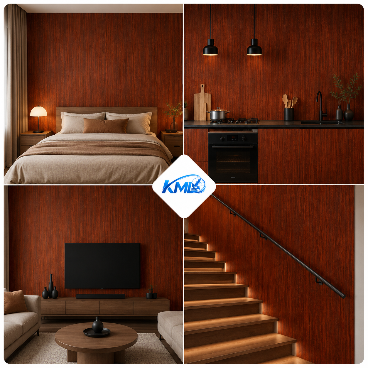 Wallpaper PVC Motif Kayu Coklat WPP 6762 (3,5 m x 45 cm) - Gambar 2