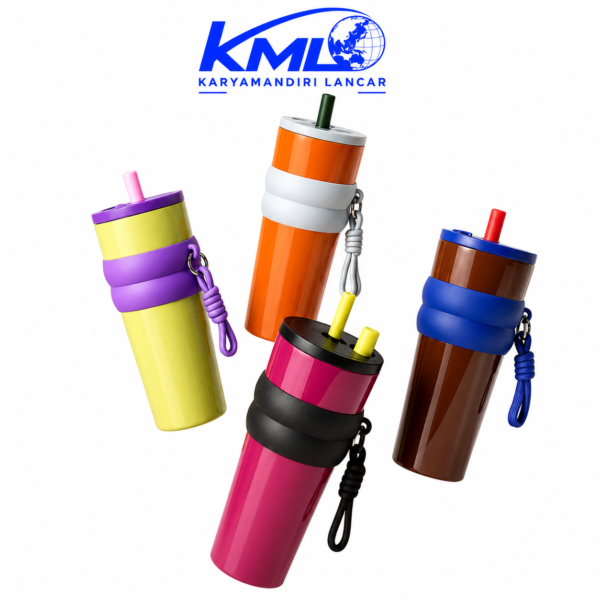 Termos Stainless Steel 304 KML-756 710ml Vacuum Insulated dengan Sedotan