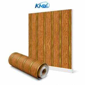 Wallpaper Dinding PVC Motif Kayu Garis Gold WPP 2023
