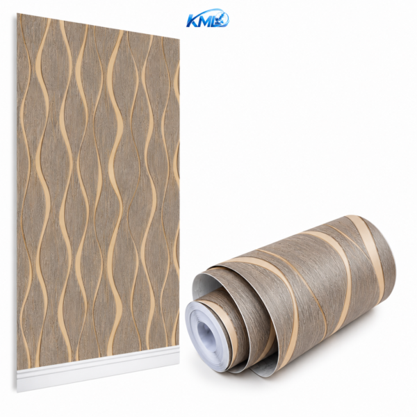 Wallpaper Dinding PVC Motif Gelombang Kayu WPP 6798 (3,5 m x 45 cm)