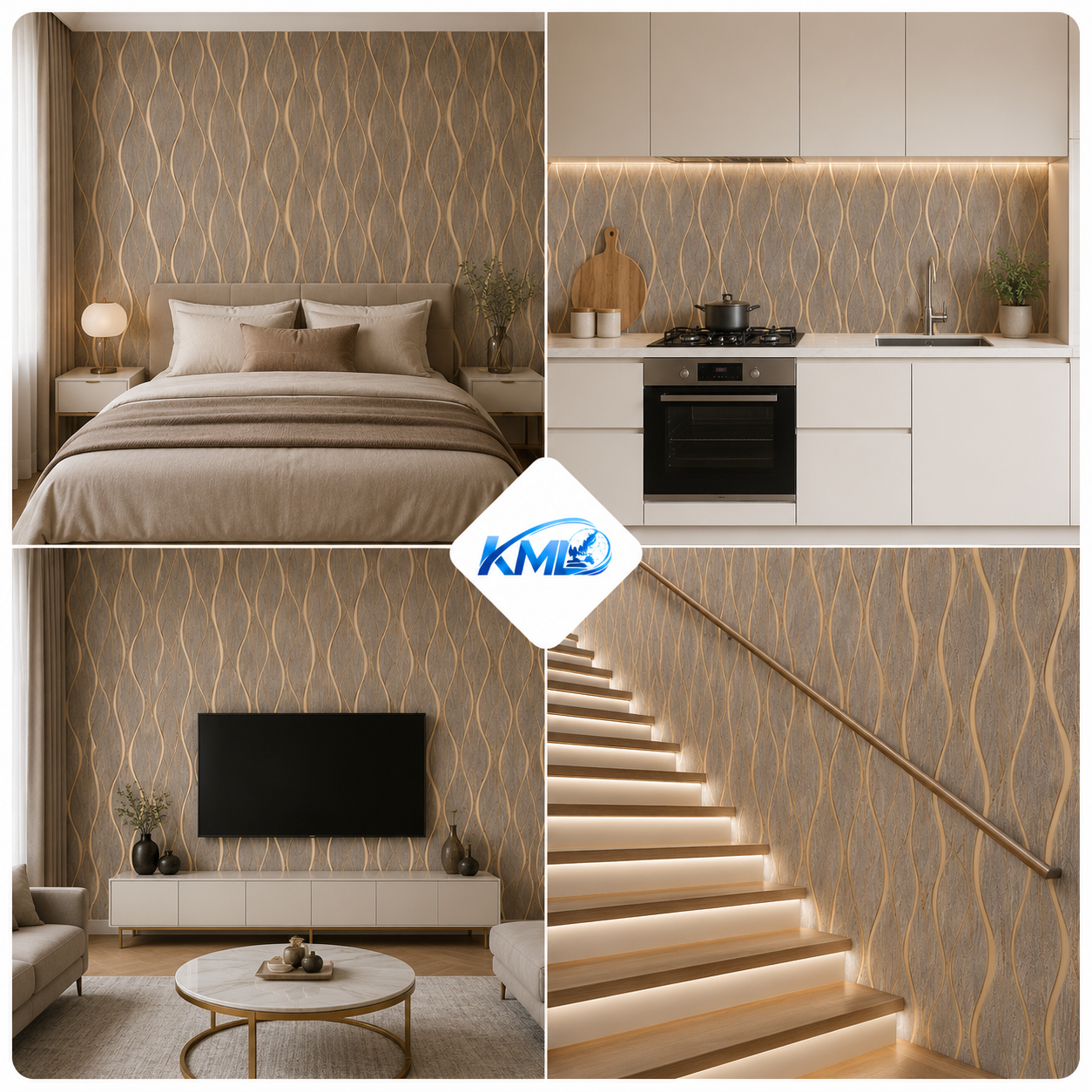 Wallpaper Dinding PVC Motif Gelombang Kayu WPP 6798 (3,5 m x 45 cm) - Gambar 2