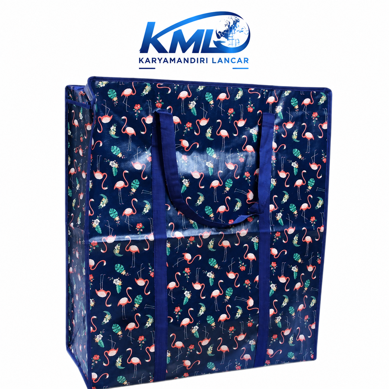 Tas Karung Belanja Jumbo Motif Flamingo 60x70x25 cm – Tas Serbaguna Lipat Kapasitas Besar
