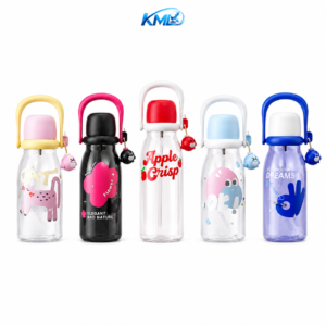 KML Botol Minum Anak 800ML PET Cute Karakter Leakproof BPA Free Handle Portable DK-7335