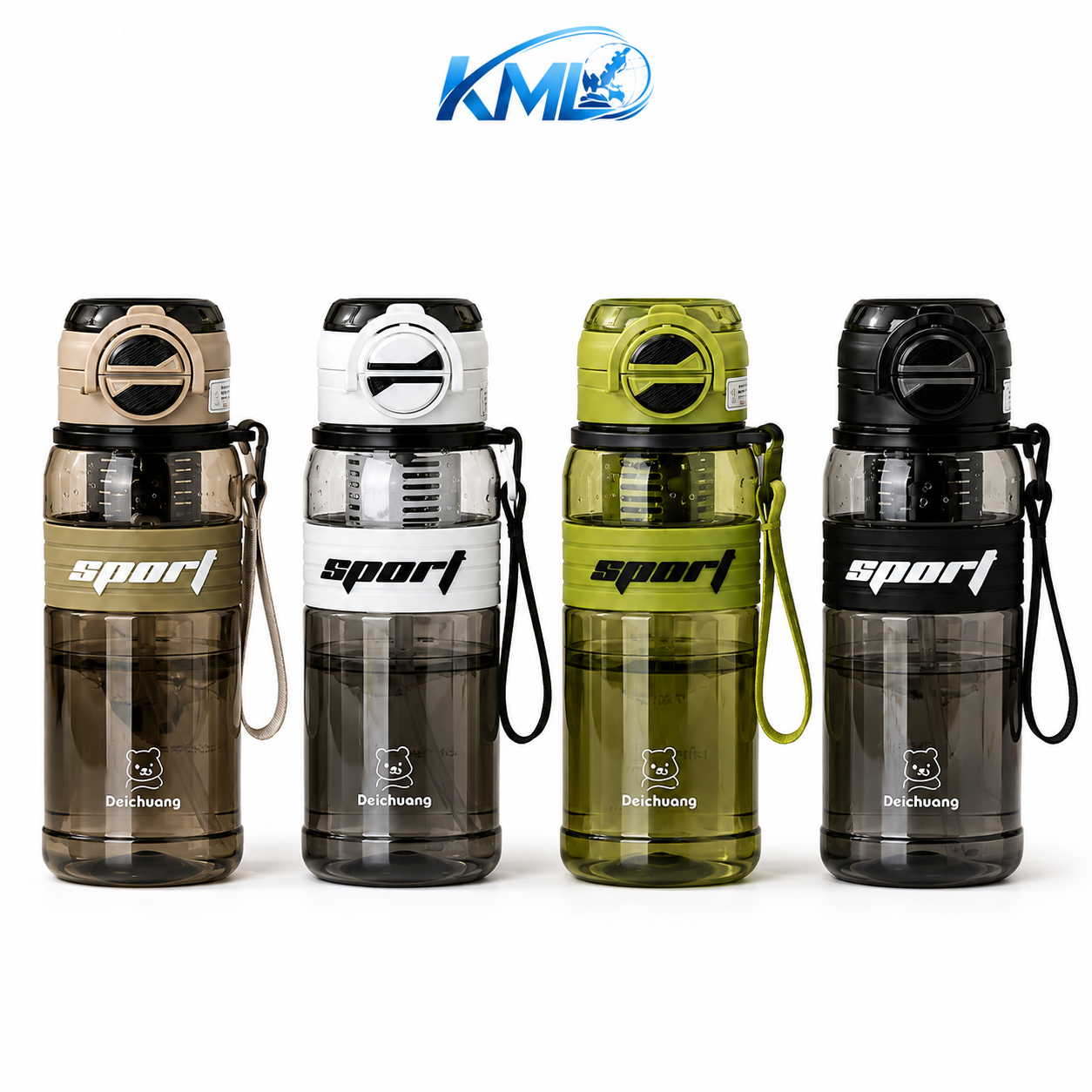 KML Botol Minum Sport 850ML PET Premium Sedotan Leakproof DK-7260