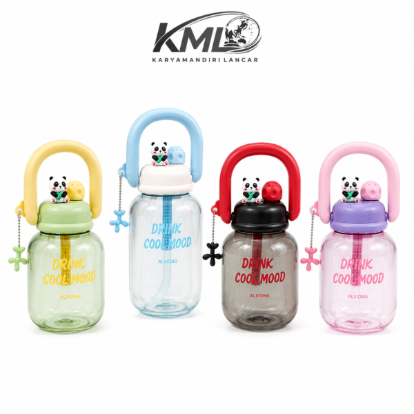 Botol Minum WT-029 580 ml dengan Sedotan & Tali | KML Distributor