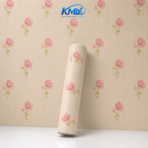 KML Wallpaper Dinding PVC Premium WPP 8016 Motif Bunga Floral Pink Cream 3,5m x 45cm | Wallpaper Sticker Interior