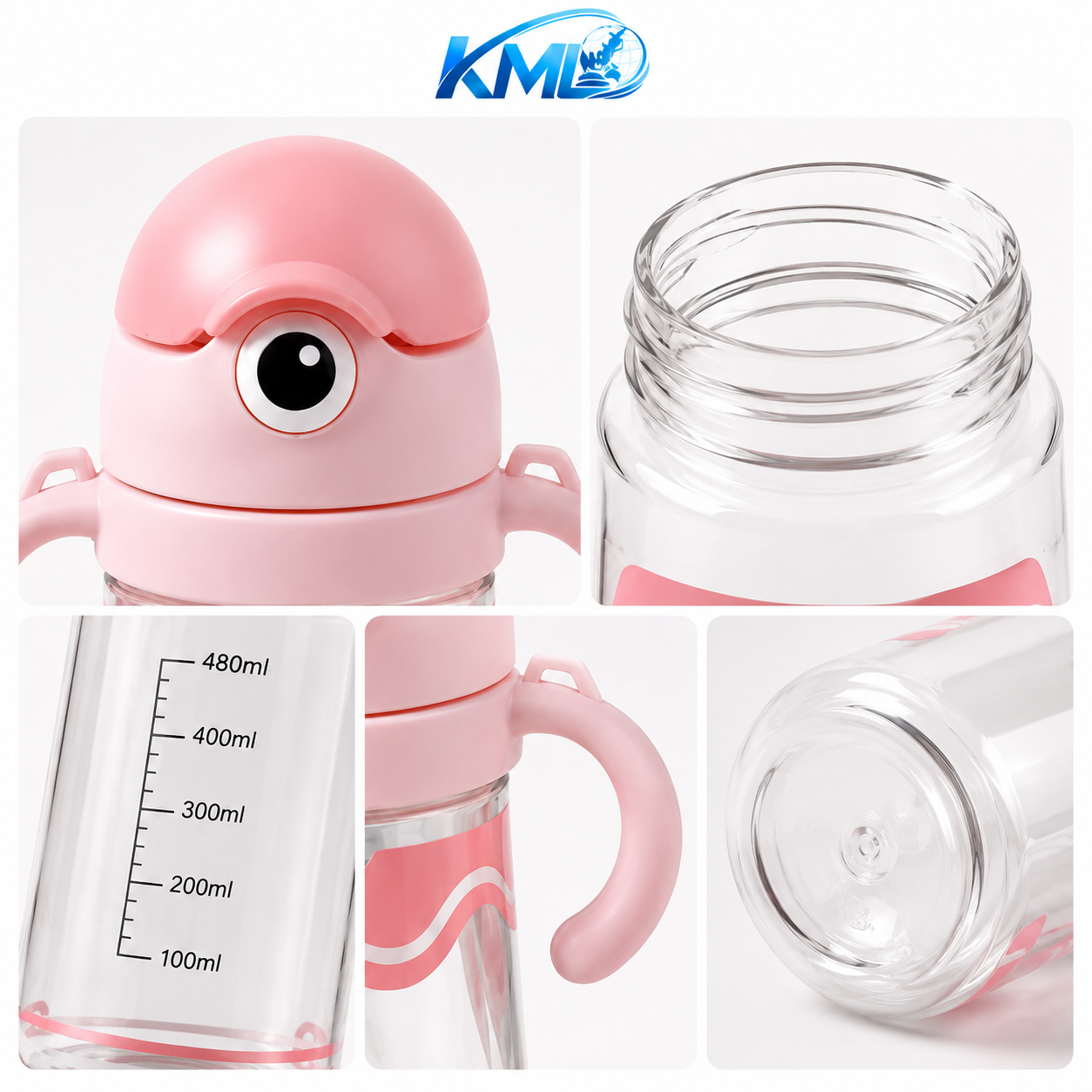 KML Botol Minum Anak 480ML PET Premium Karakter Cute Handle DK-801 - Gambar 2