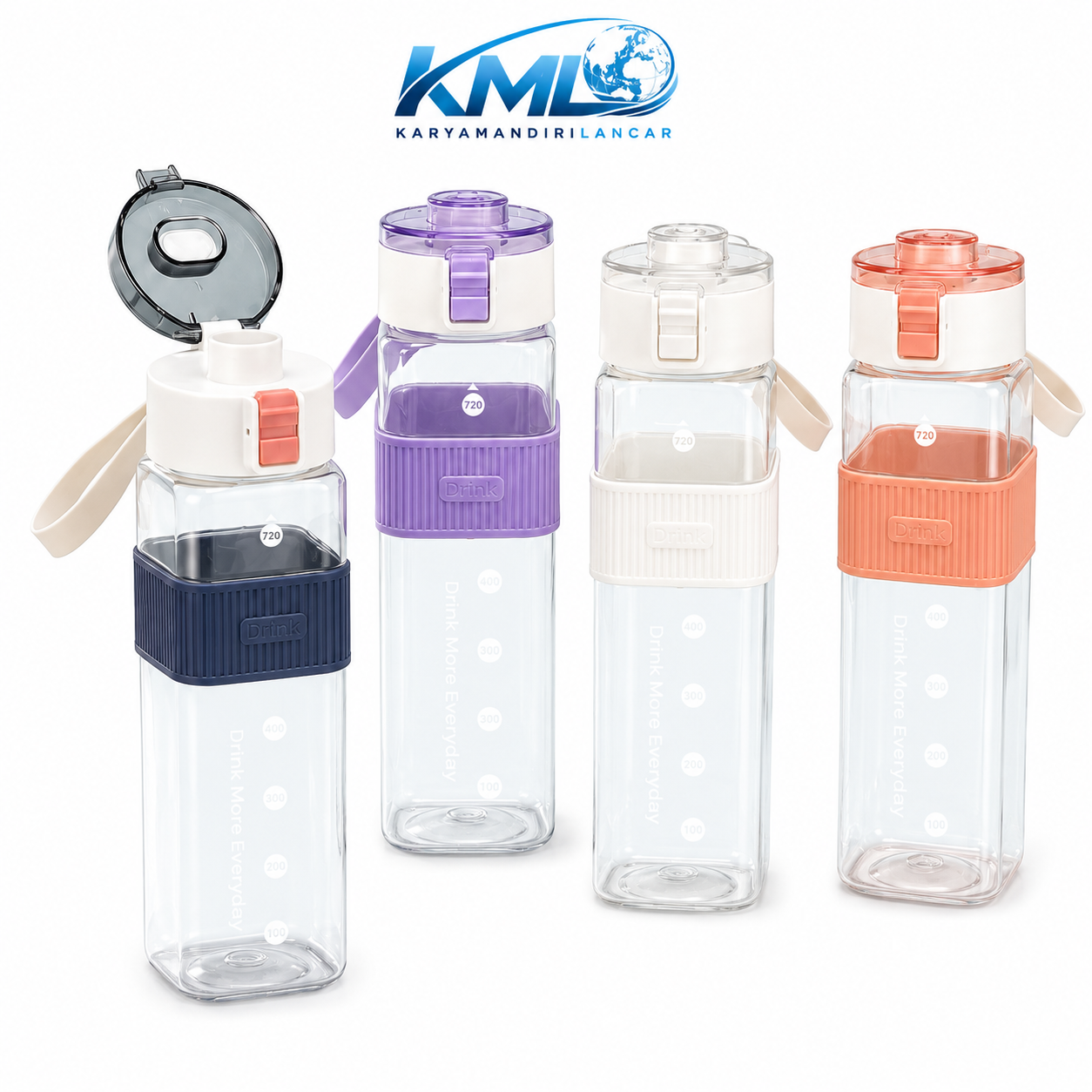 Botol Minum WT-550 720 ml Flip Lock dengan Grip Silikon | KML Distributor