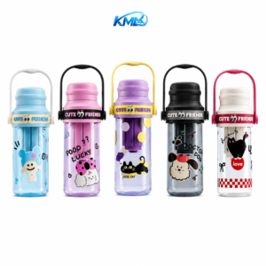 KML Botol Minum 750ML PET Premium Motif Cute Handle Leakproof BPA Free DK-7306