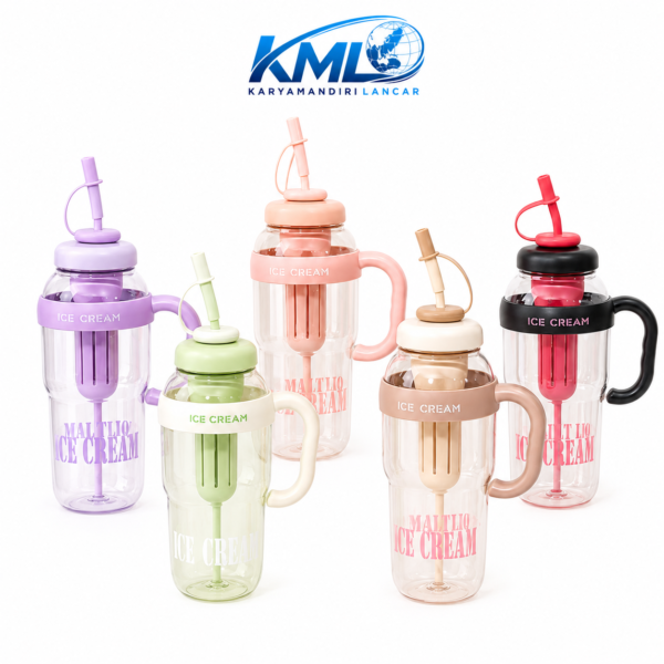 Botol Minum WT-029 580 ml dengan Sedotan & Tali | KML Distributor