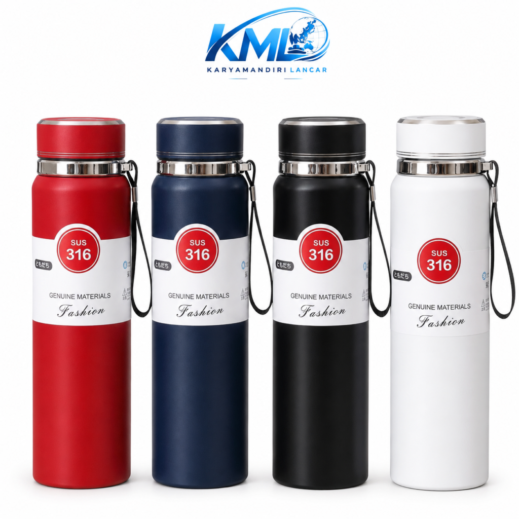 KML Termos Tumbler Stainless Steel 316 1000ML Vacuum Panas Dingin Botol Minum 1 Liter TM-179