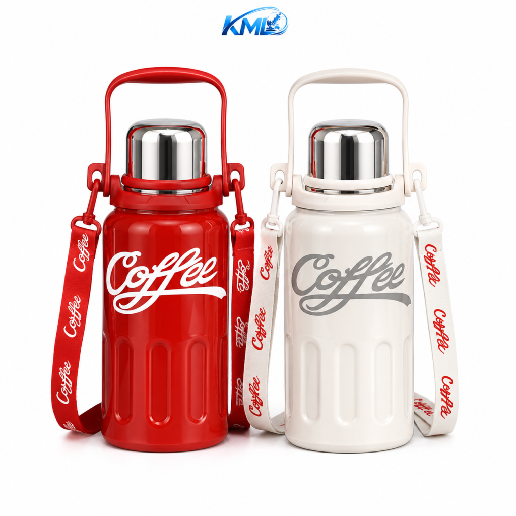 KML Termos Stainless Steel 800ML Botol Minum Panas Dingin Handle & Tali Portable TM-104