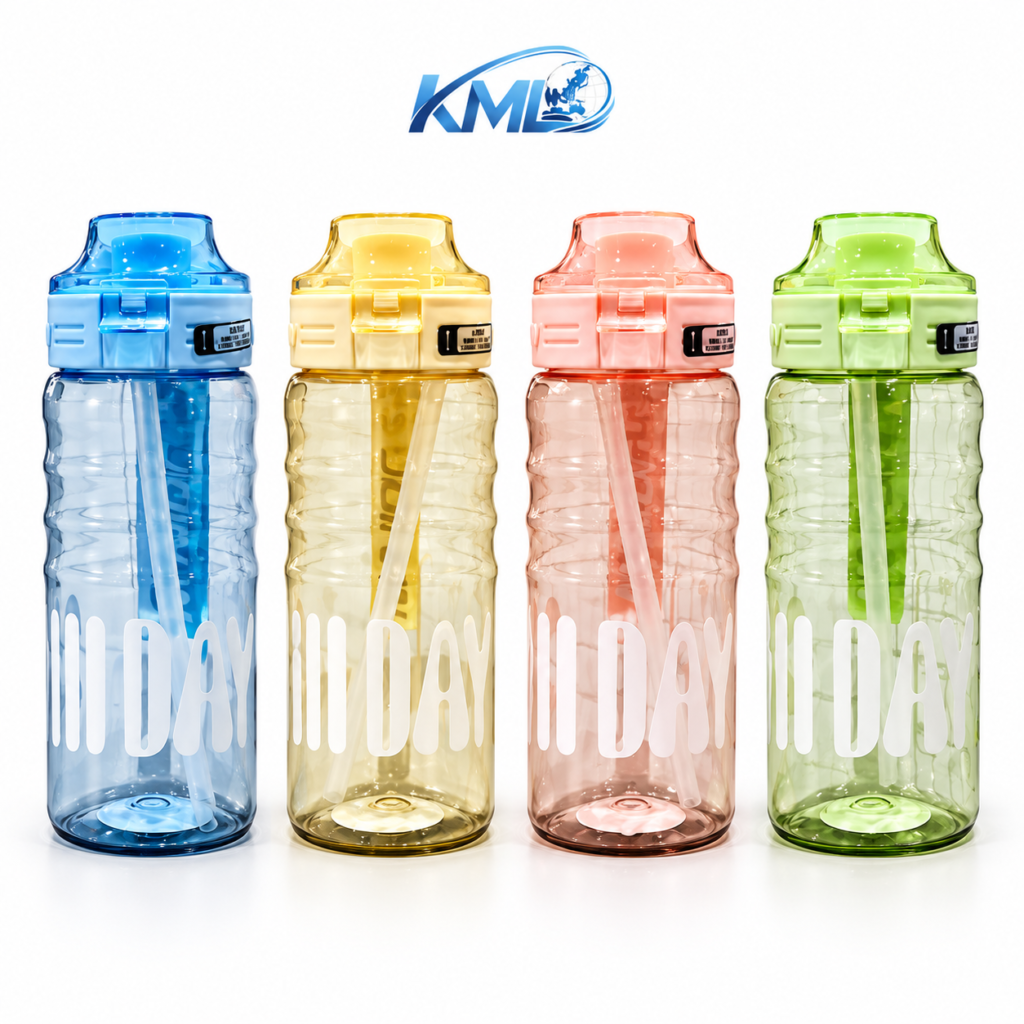 KML Botol Minum Sports 780 ML dengan Sedotan & One Push Lock – XBD 6082