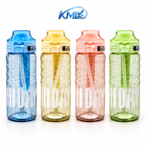 KML Botol Minum Sports 780 ML dengan Sedotan & One Push Lock – XBD 6082