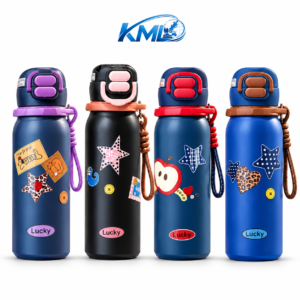Termos Botol Minum KML 342 560 ML Stainless Steel 316 Tahan Panas Dingin Motif Lucky dengan Tali Gantung – Mix Color