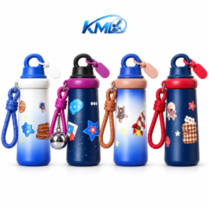 Termos Botol Minum KML 360 650 ML Stainless Steel 316 Tahan Panas Dingin 6–24 Jam Motif Astronot Luar Angkasa dengan Tali Gantung